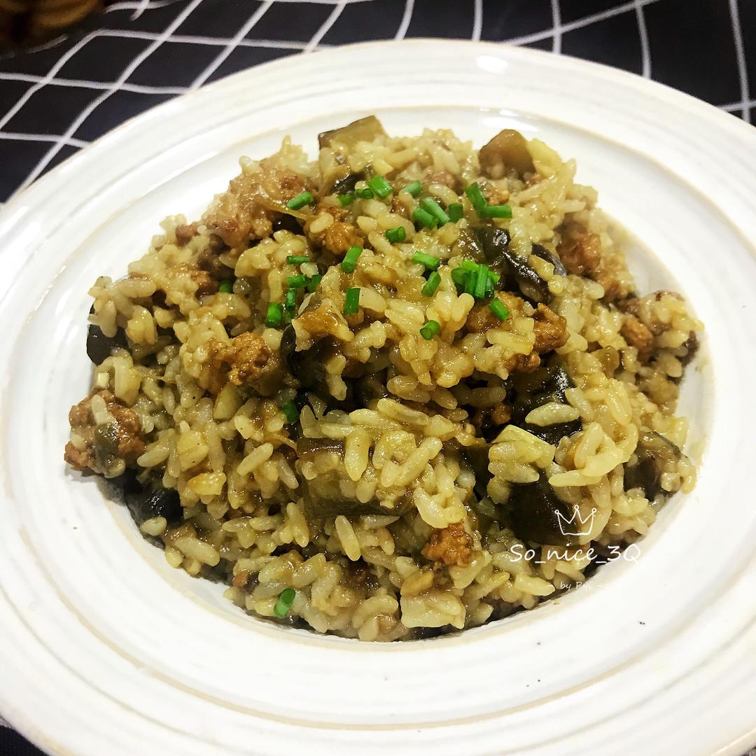 简单又美味 肉末茄子烩饭的做法