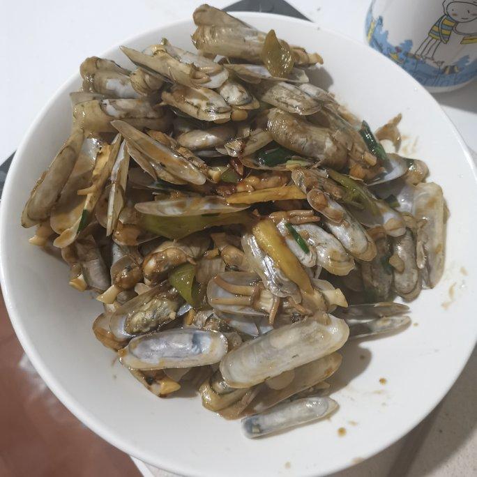家常炒蛏子