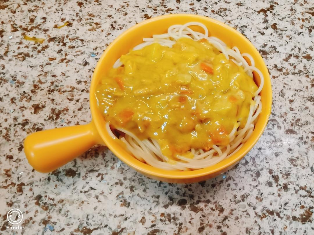 超浓郁椰香咖喱鸡肉意面🍝