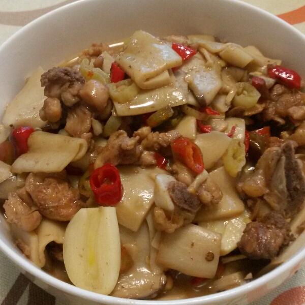黑椒杏鲍菇炒鸡丁