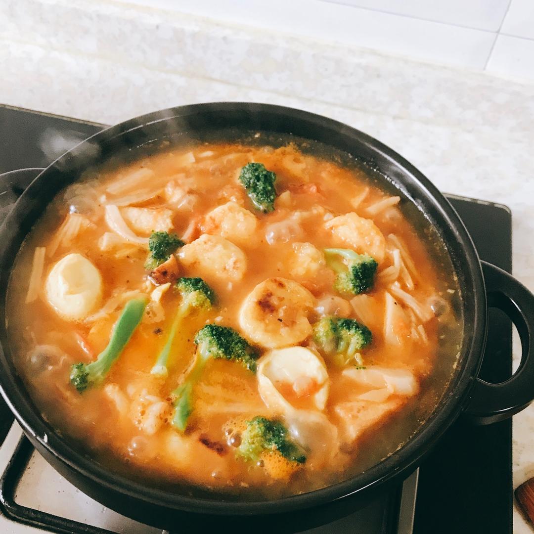 虾仁玉子豆腐煲