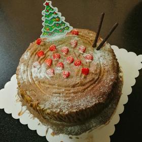 【欢乐圣诞伪树桩】巧克力榛子树桩蛋糕