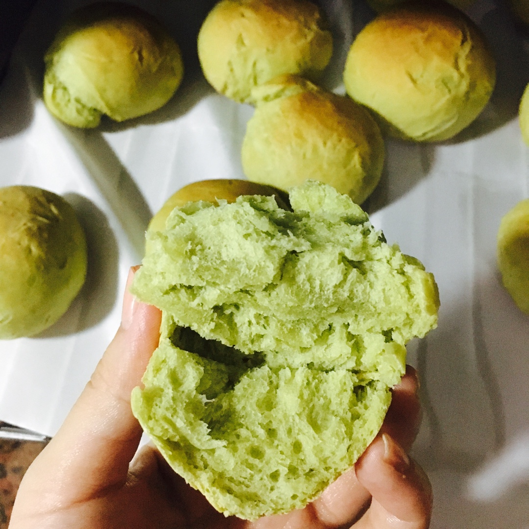 抹茶红豆软面包