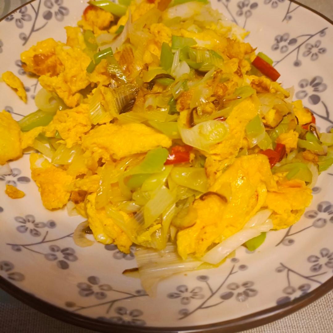 京葱虾皮炒鸭蛋