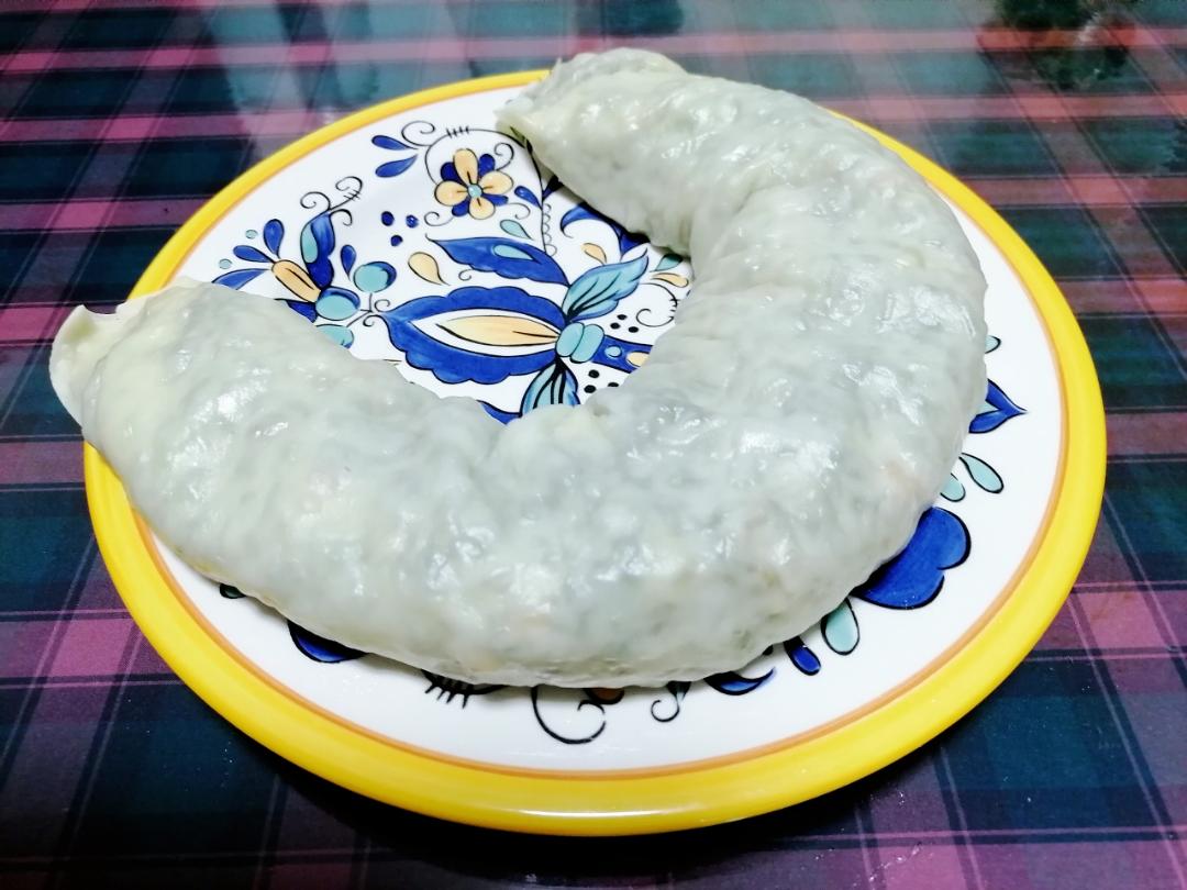 简单易做的菜莽(菠菜鸡蛋粉丝馅)