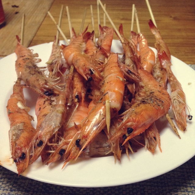 孜然烤虾串
