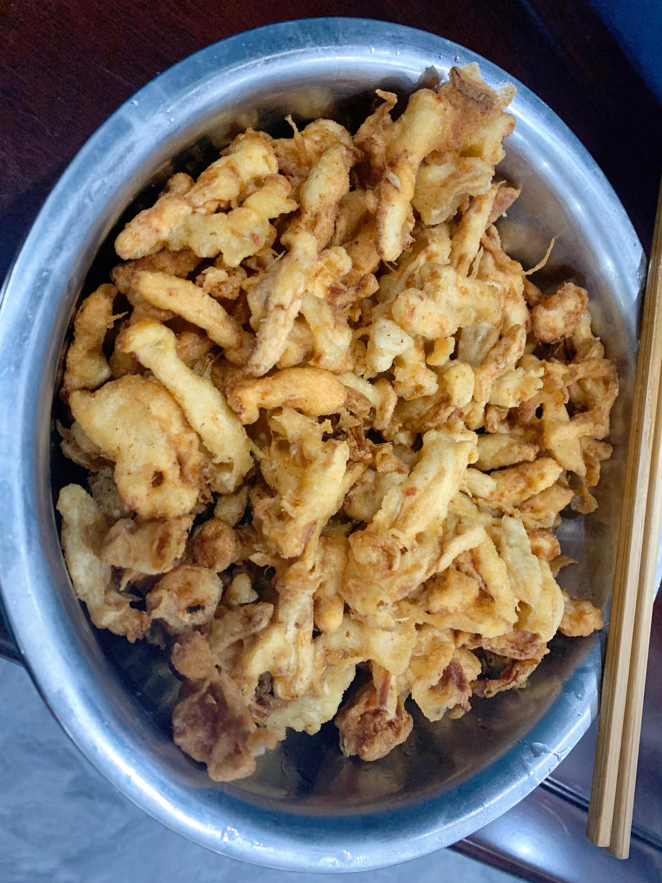 椒盐白玉菇，酥脆多汁～！
