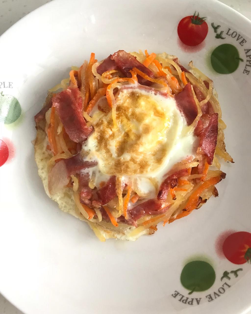 快手早餐—马铃薯火腿蛋