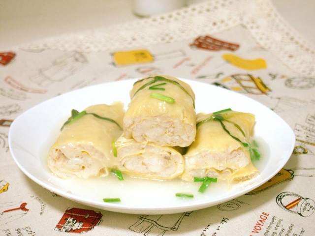 淮山肉末豆皮卷