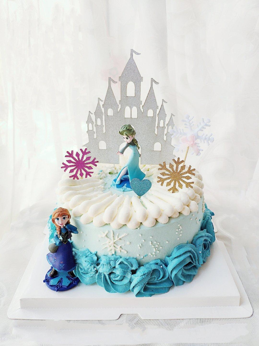 冰雪奇缘主题双层蛋糕--Frozen艾莎