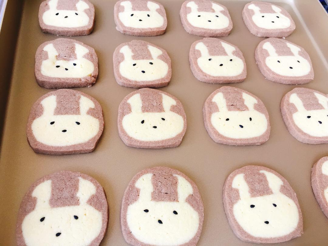 抹茶兔兔曲奇（比熊猫简单！超详细实物图+超良心手绘图）