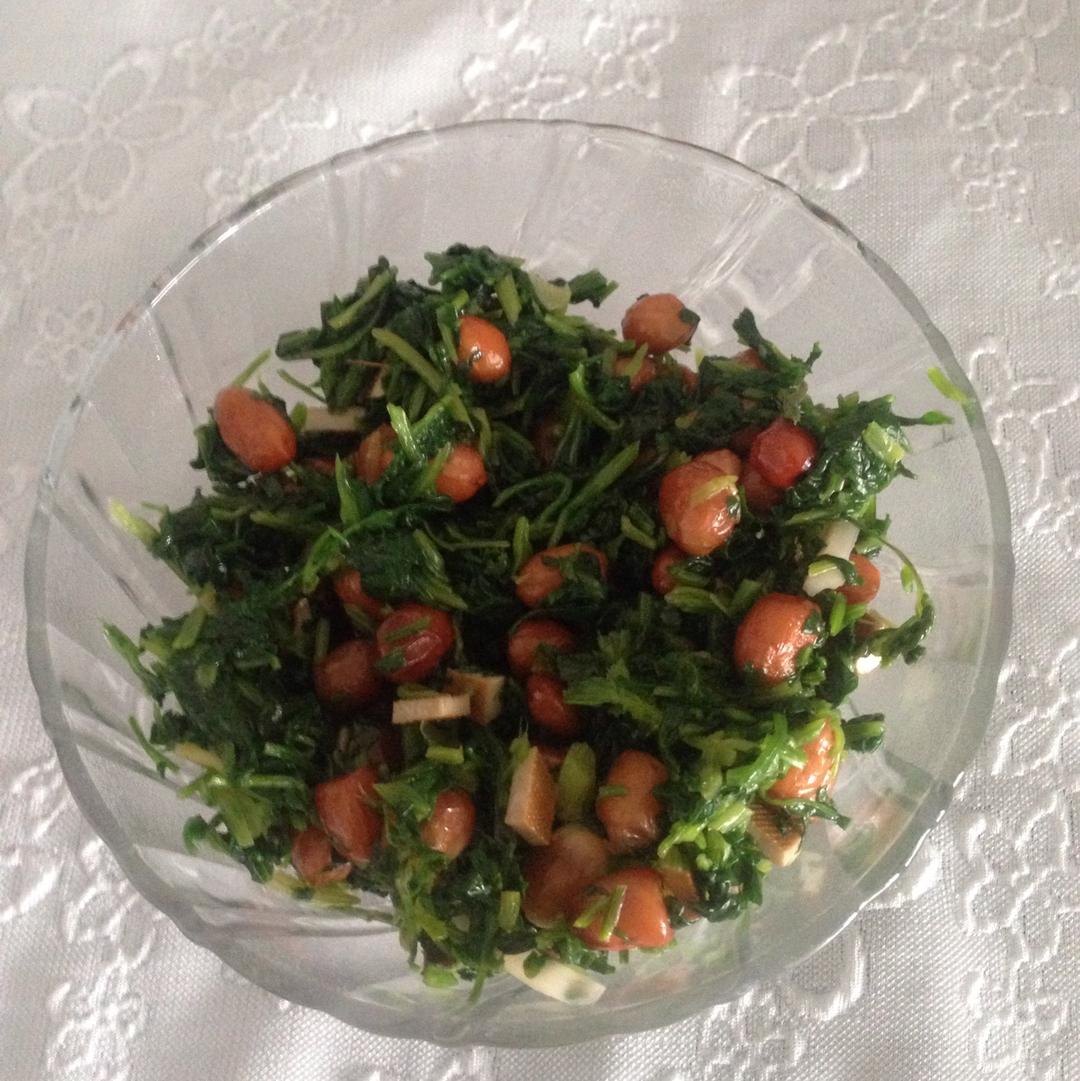 香菜凉拌花生米