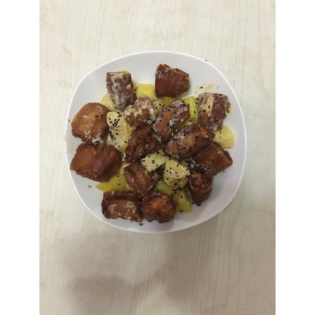 菠萝油条虾