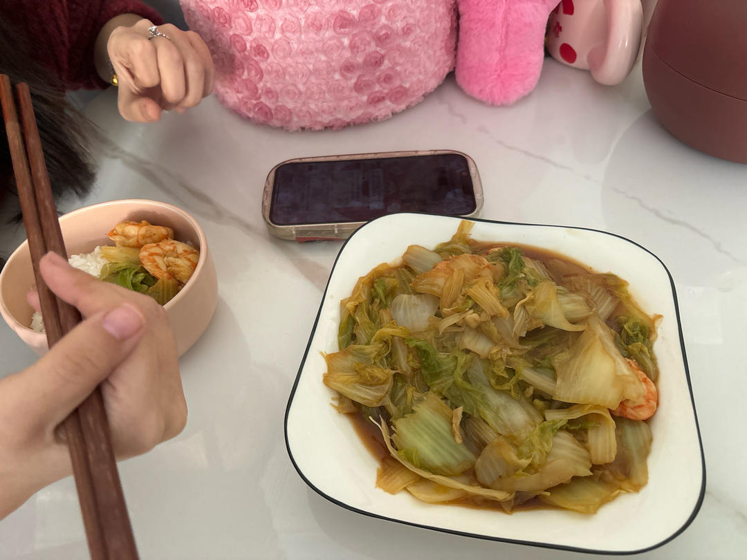 白菜炒大虾