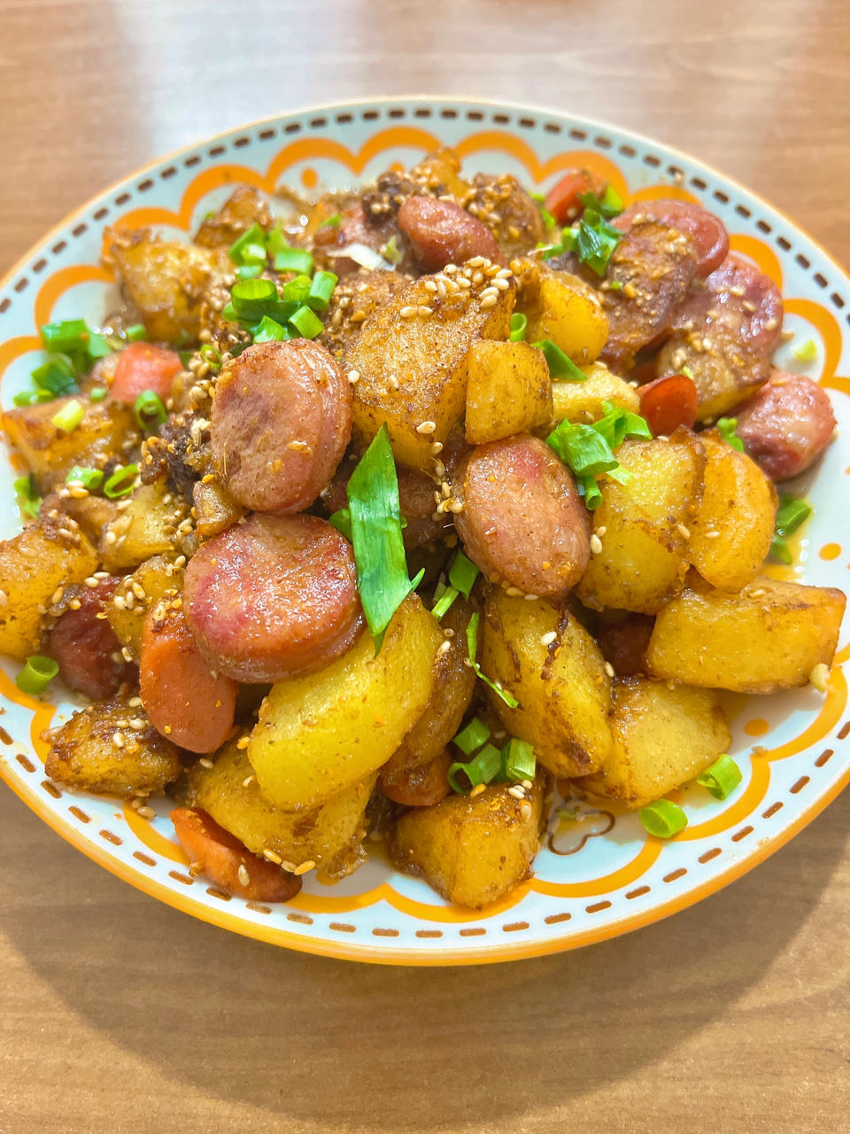 烧烤风味的土豆小香肠