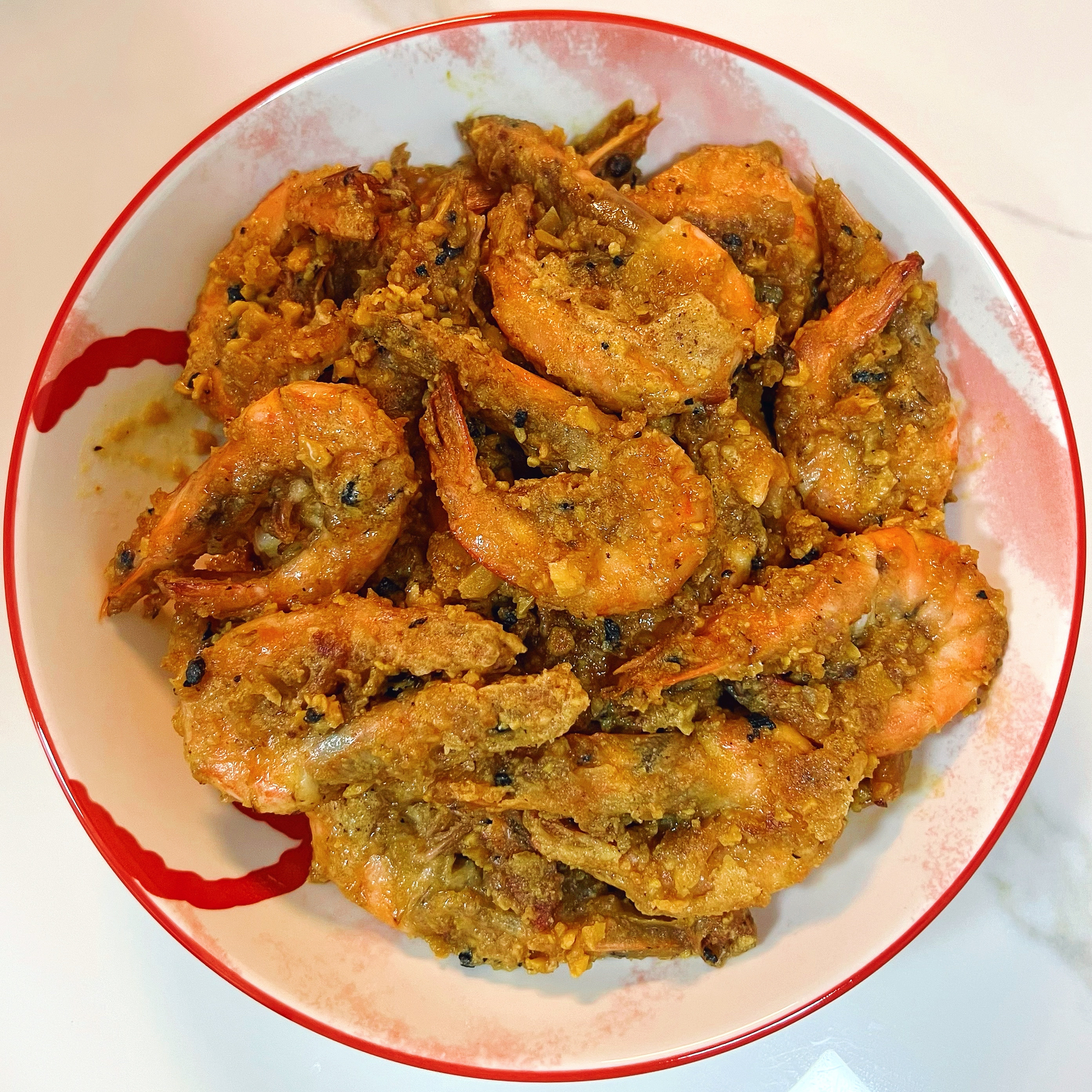 金沙咸蛋黄焗虾 在家做的比饭店更好吃