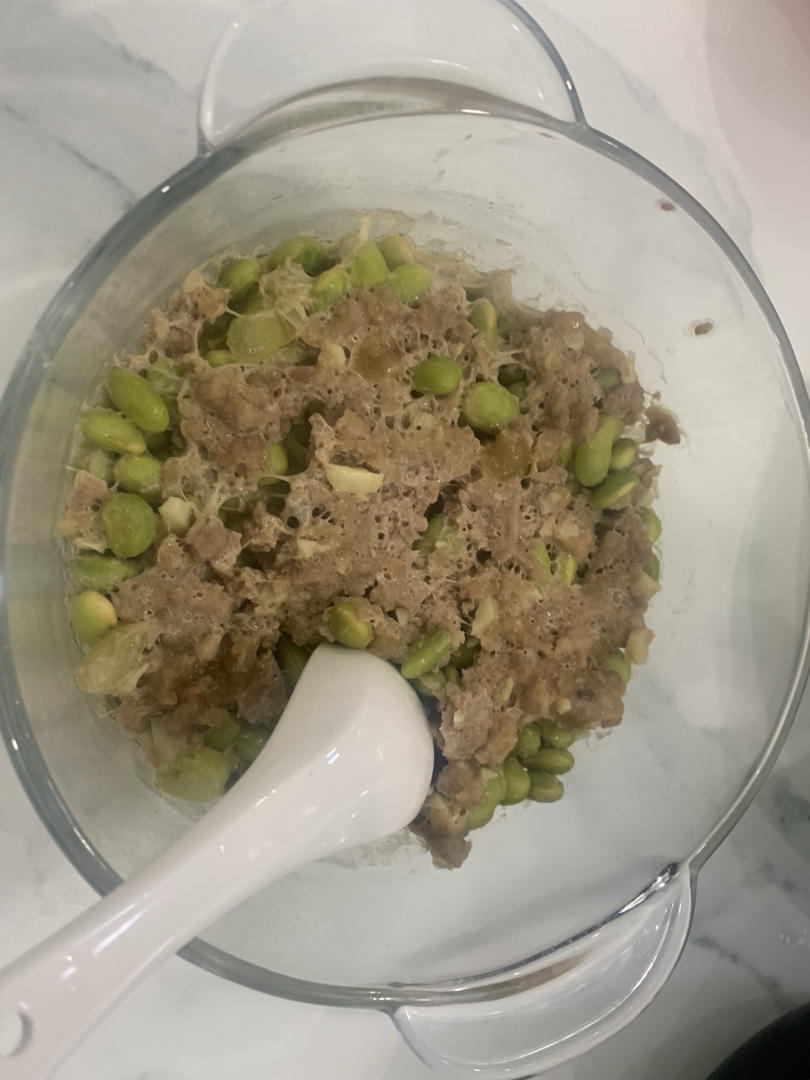 干蒸肉沫毛豆米汤