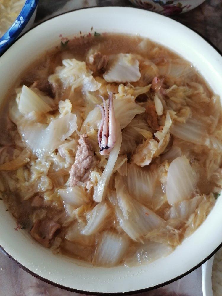 家常鱿鱼白菜炖粉条