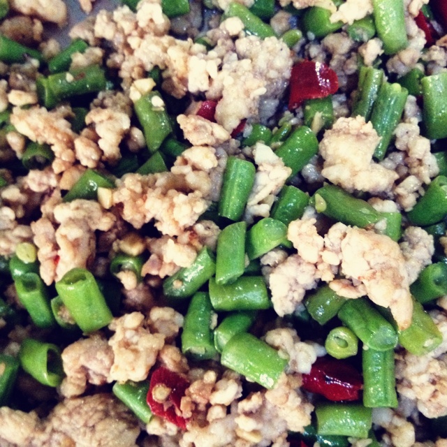 肉沫豆角下饭菜