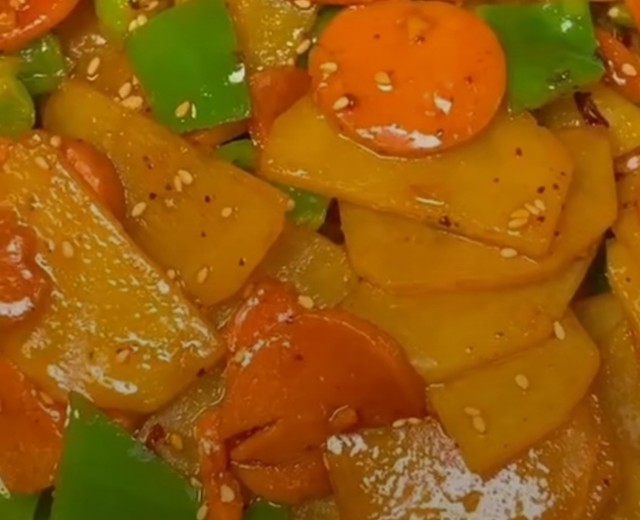 家常素菜-火腿炒土豆片