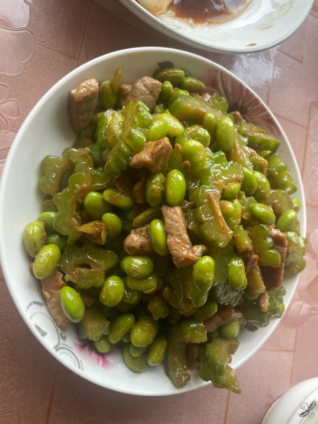 苦瓜炒毛豆
