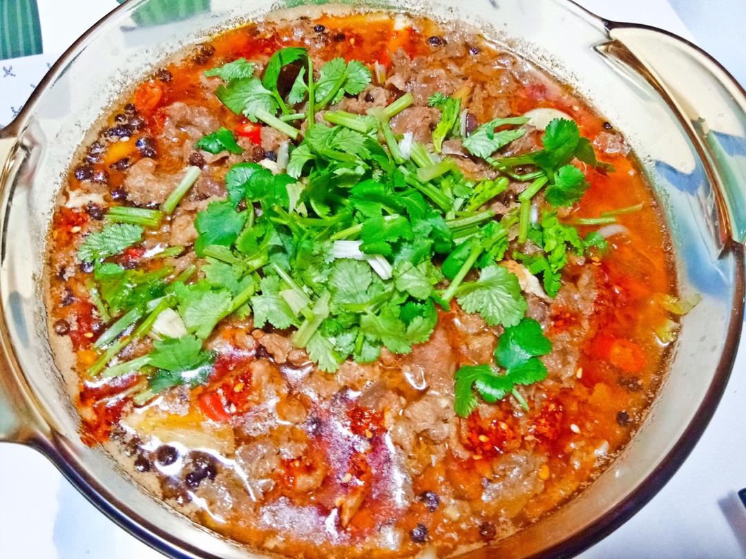 家常少油水煮牛肉片