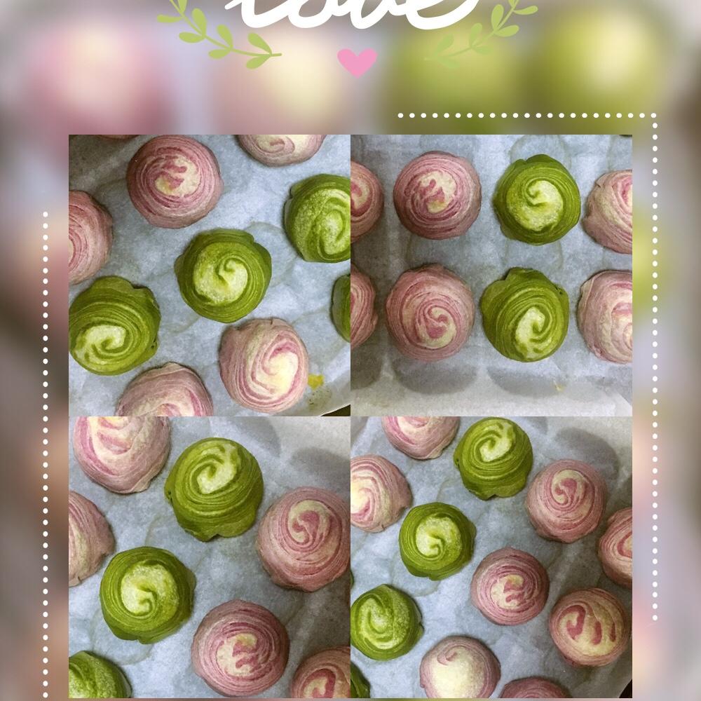 蛋黄酥~紫薯、抹茶、原味~花好月圆，中秋快乐~内附一次做六色蛋黄酥方法~