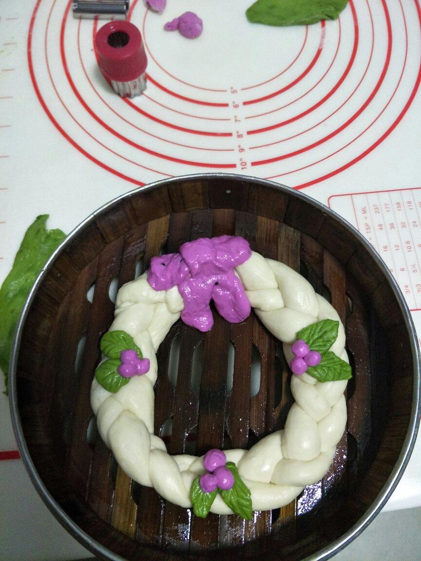 简单花样馒头（九）玫瑰花环