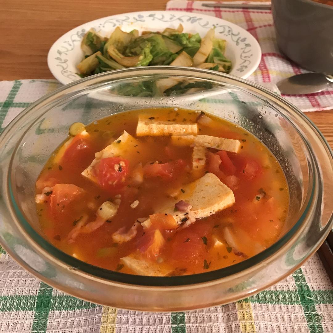 番茄冻豆腐蔬菜汤丨健康·三餐<好好吃饭5>