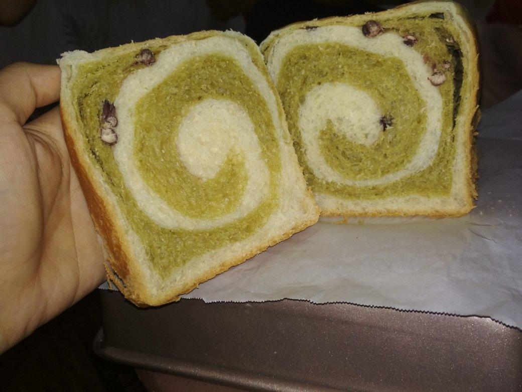 【抹茶红豆漩涡吐司】——来自春天的问候