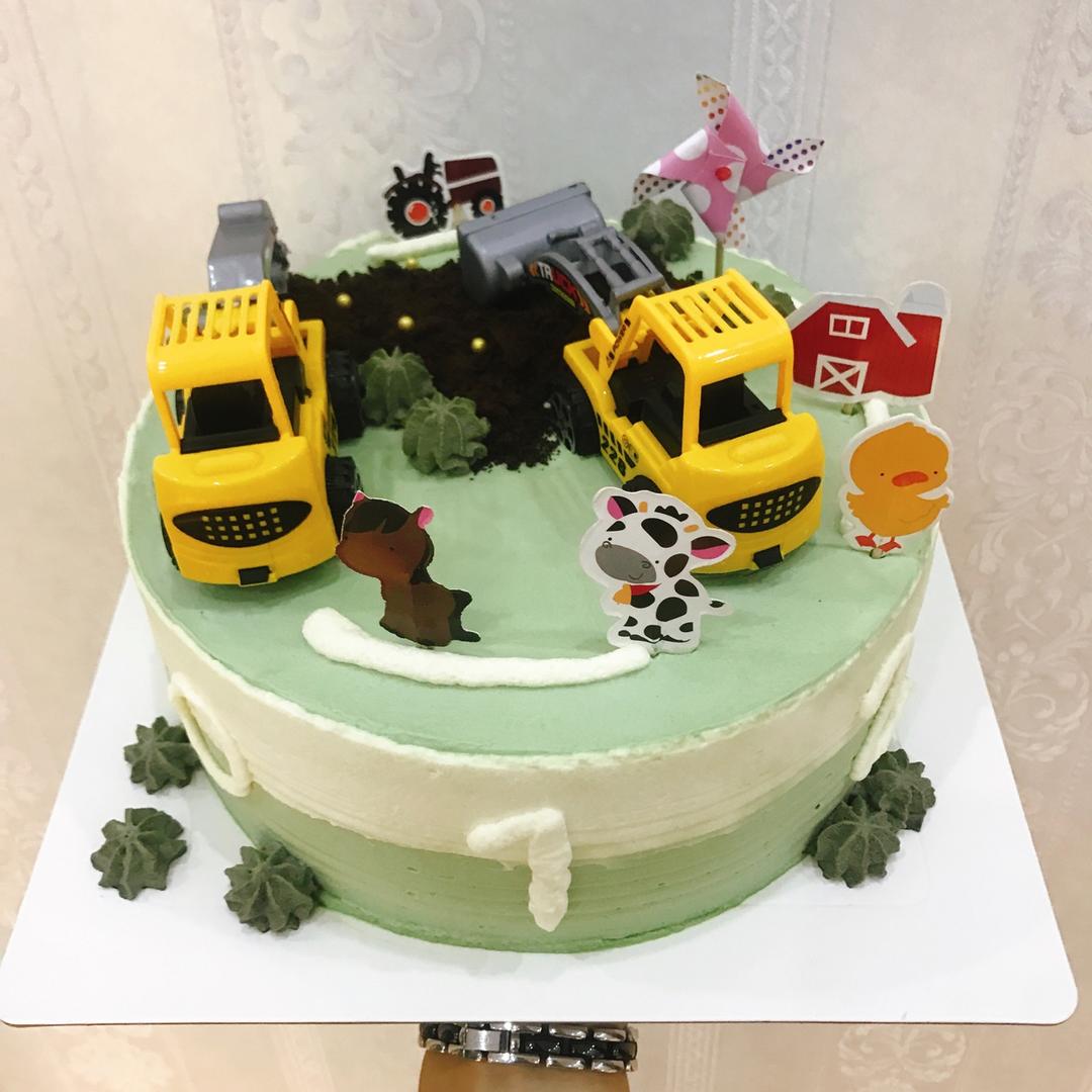 立体蛋糕之挖掘机推土机