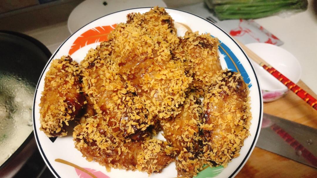 面包糠烤鸡翅