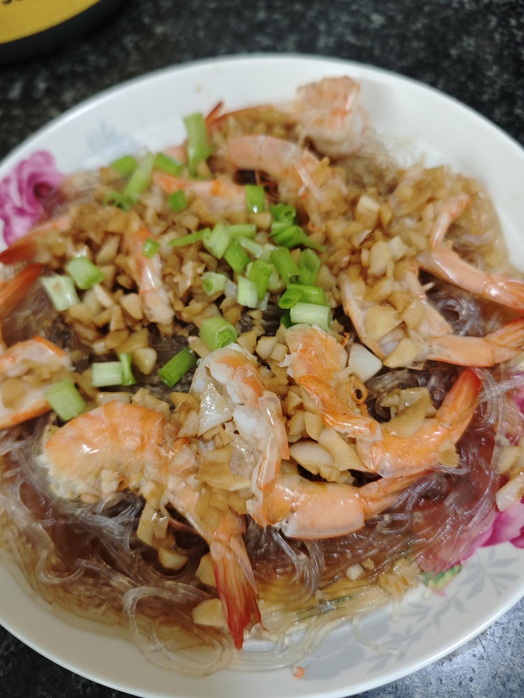 蒜蓉粉丝蒸虾（去虾头版）