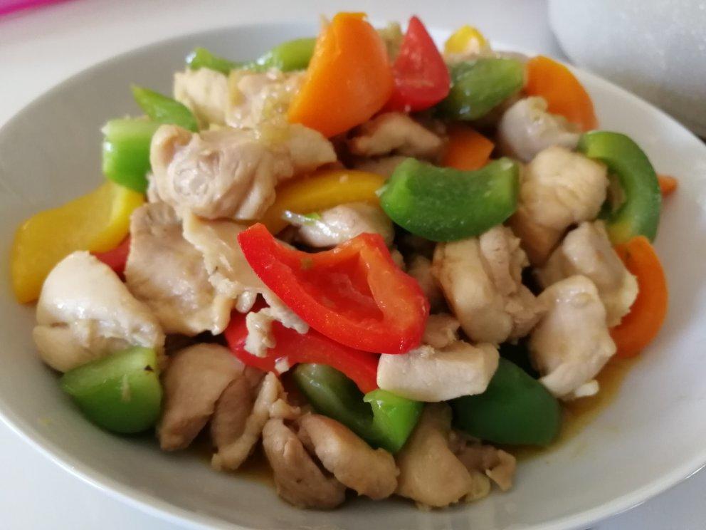 蚝油彩椒鸡丁