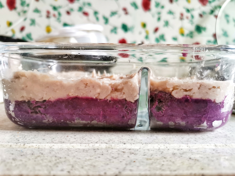 「减脂低卡甜品」酸奶紫薯芋泥千层的做法 步骤7