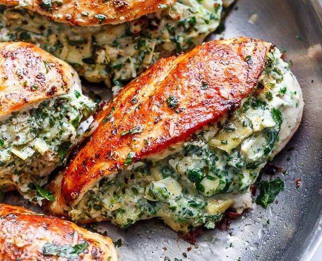 Spinach Stuffed Chicken 小菠菜填鸡肉