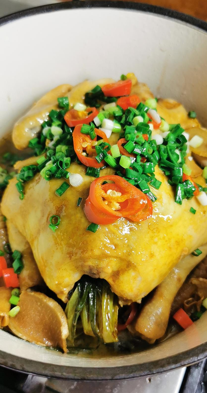 葱油鸡（珐琅锅版）的做法