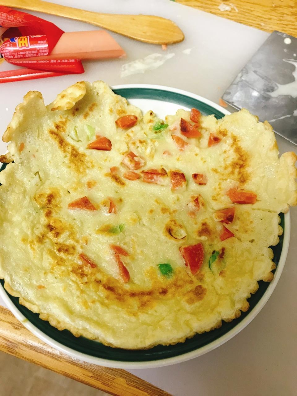 火腿肠葱花鸡蛋饼