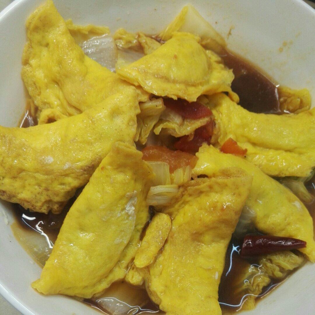 白菜蛋饺煲