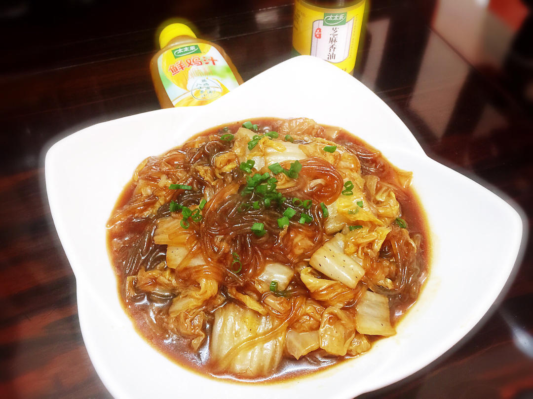 白菜炖粉条+太太乐鲜鸡汁芝麻香油