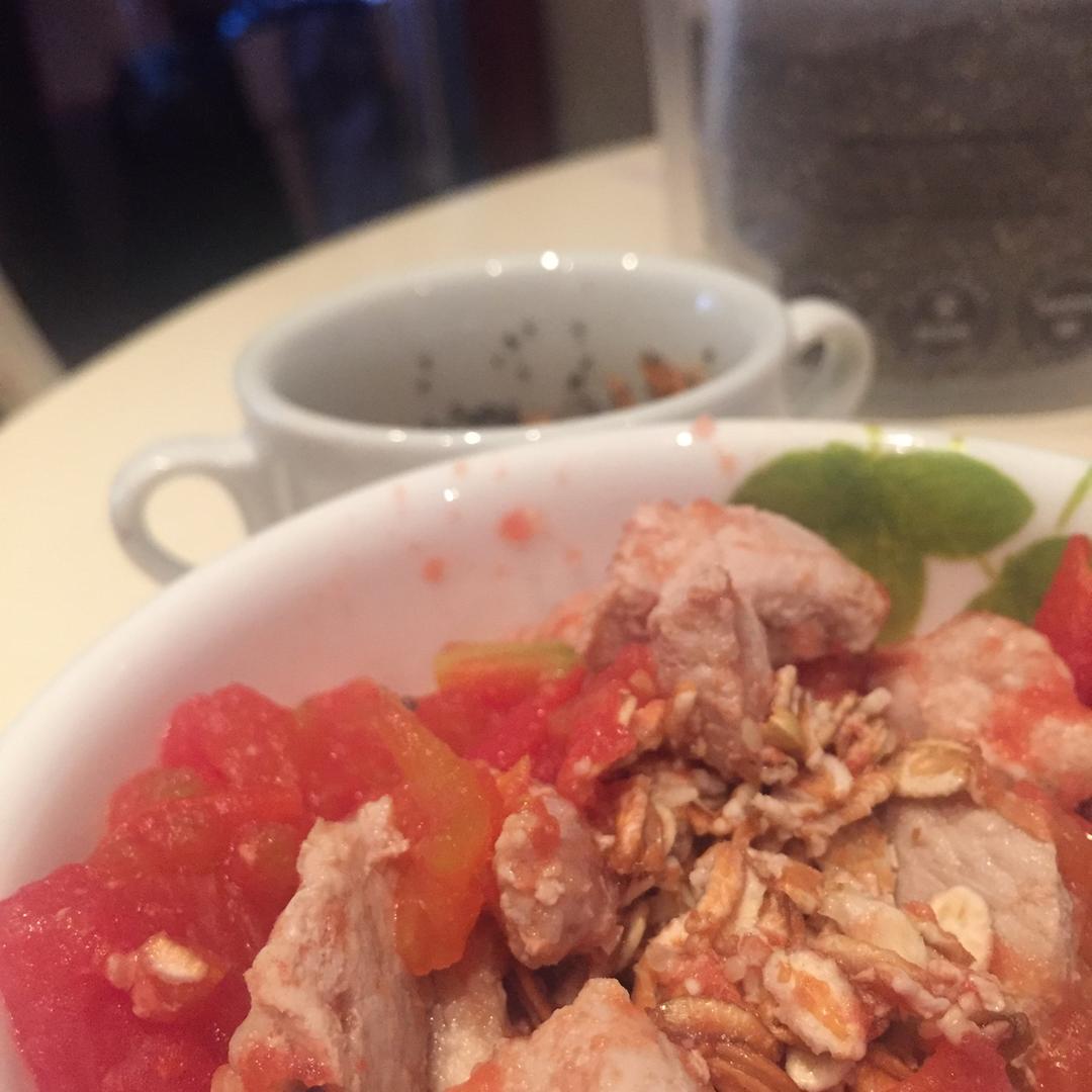 【快手三餐一锅端】荤素盖浇燕麦（附燕麦片属性解析）