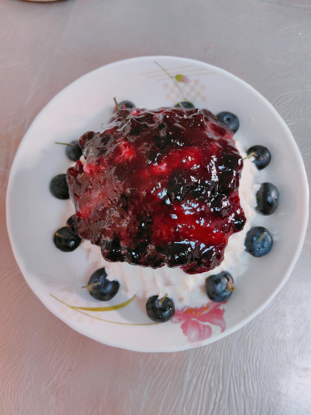 奶香蓝莓山药泥