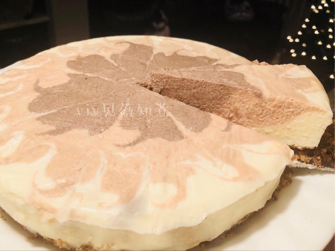 渐变巧克力乳酪（免烤，饼干底，固底脱模）
