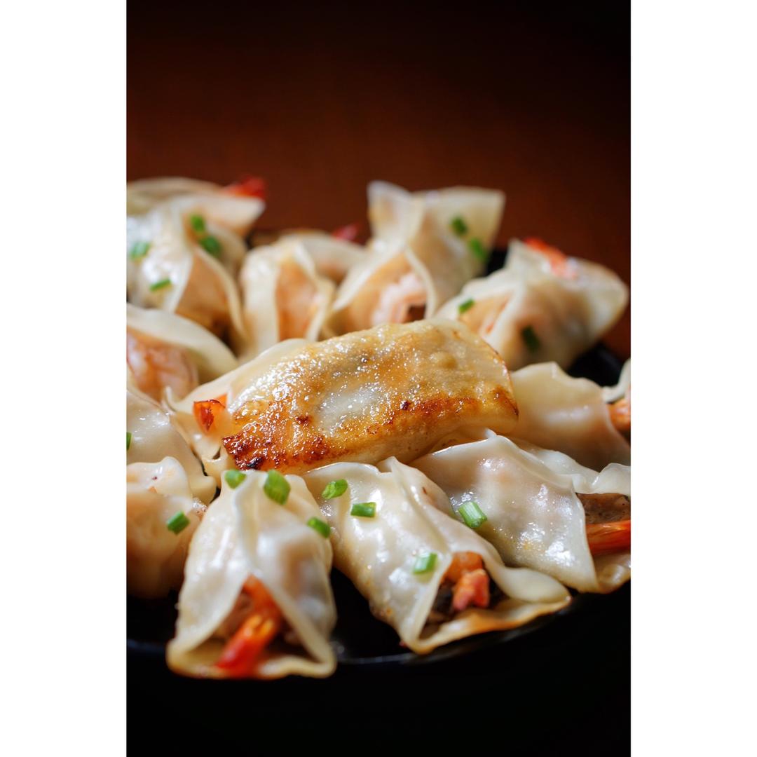 糖盐盐做的虾仁锅贴