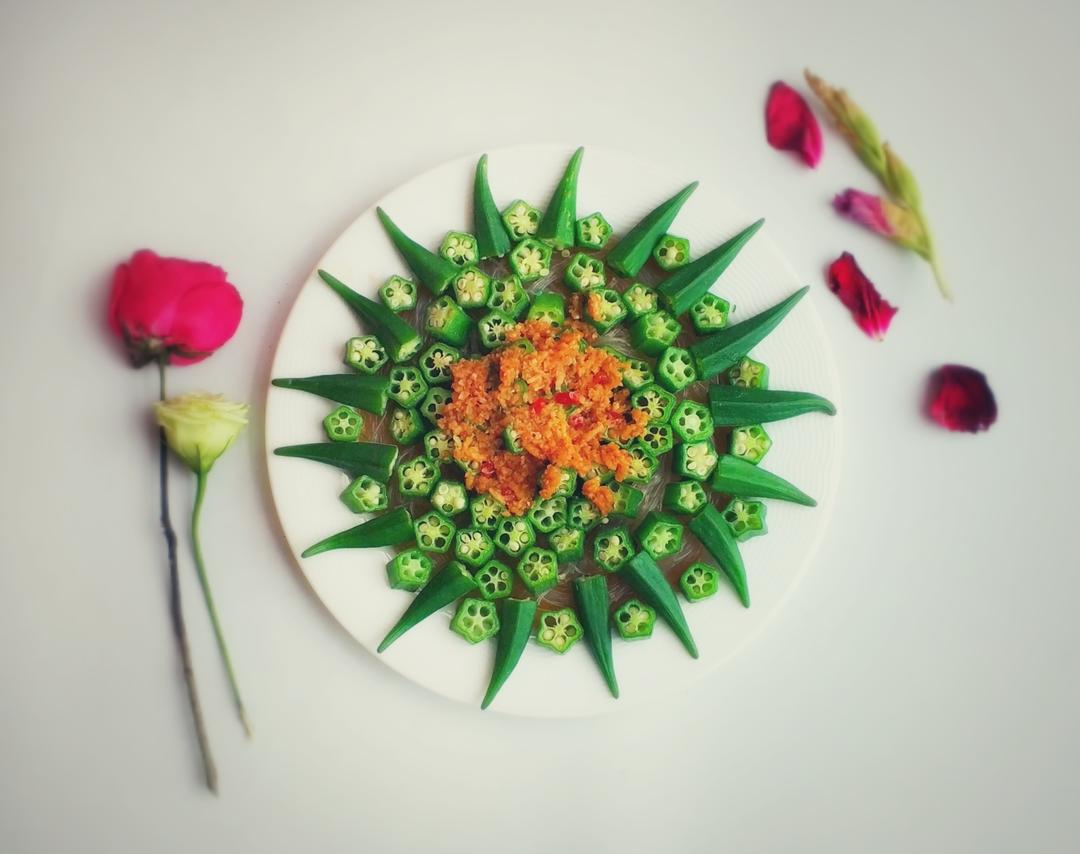 剁椒蒜蓉蒸秋葵