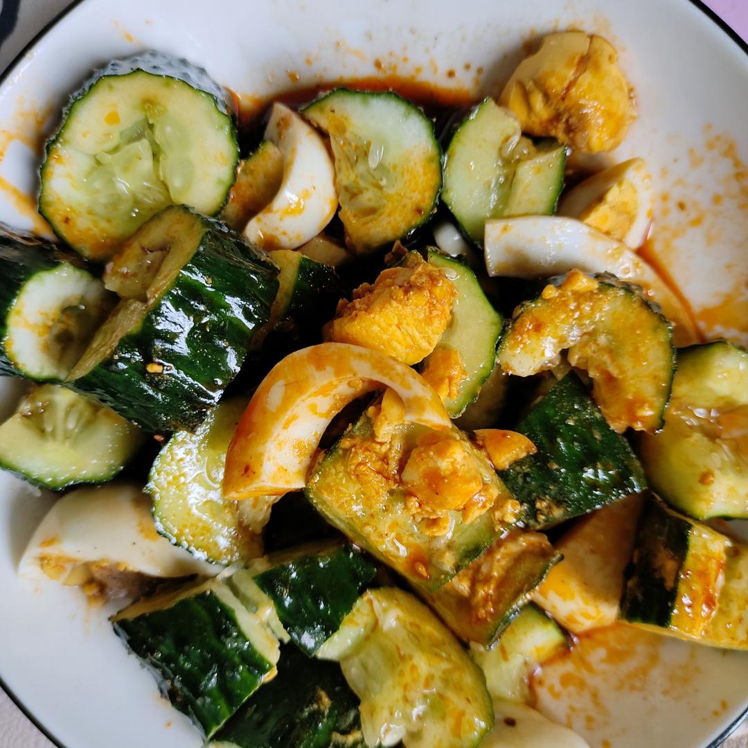 日瘦一斤的减脂菜黄瓜拌鸡蛋