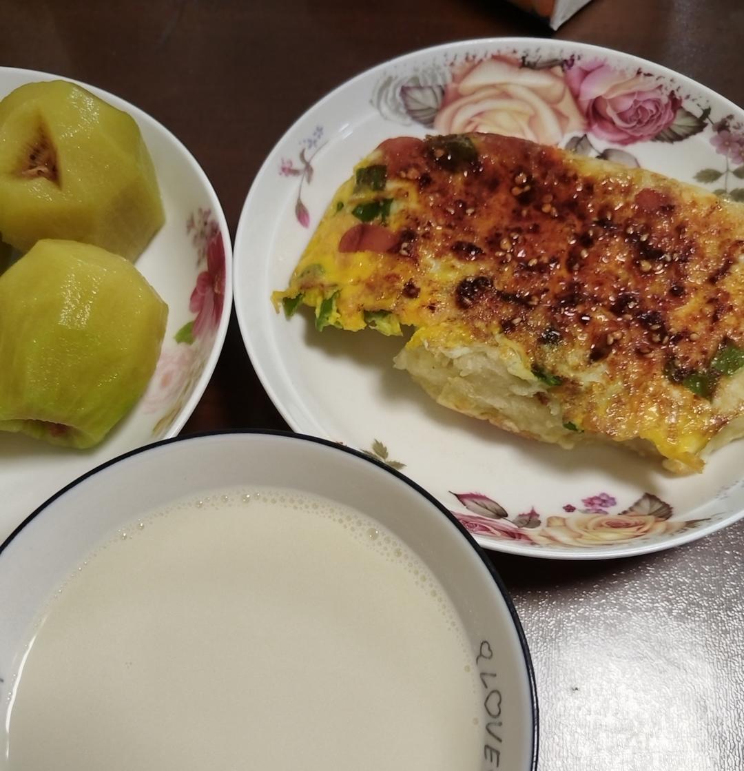 手不沾面做发面大饼