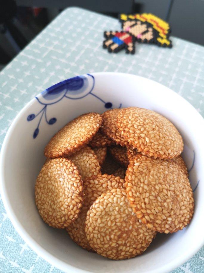 只需搅一搅❗️超简易蛋白芝麻薄脆😋