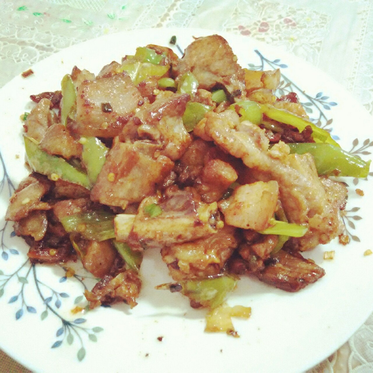 五花肉炒秋葵
