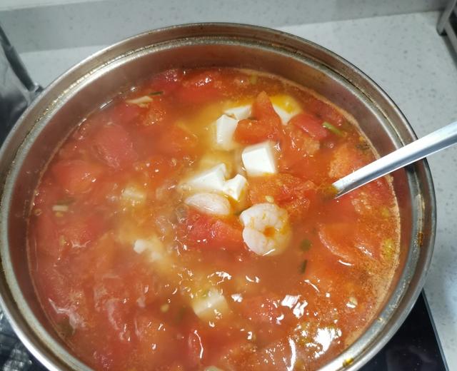 虾仁蕃茄豆腐汤的做法